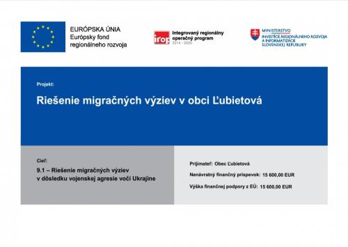 Riešenie migračných výziev v obci Ľubietová